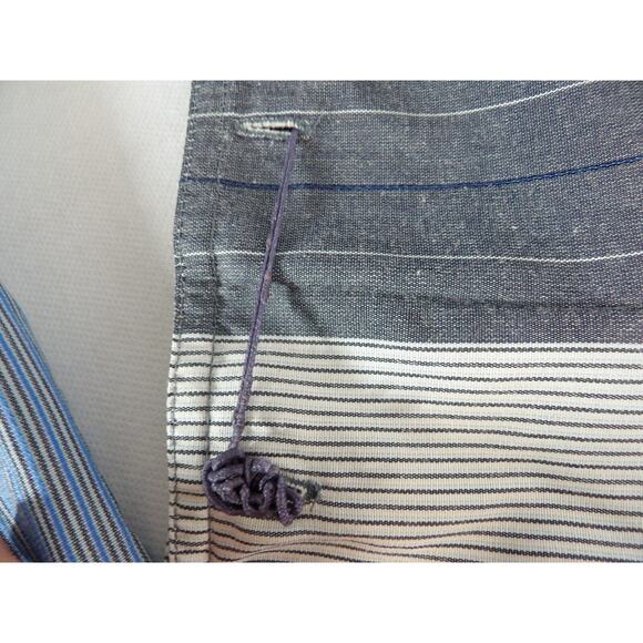 Mecca Since Day One Shirt Mens XL Western Stripes Blue Collar Button Down - Picture 6 of 13